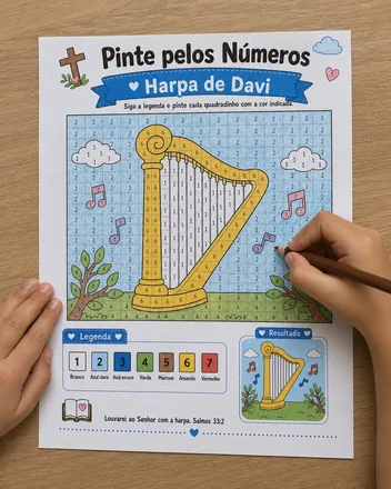 Criança usando a Bíblia em quadradinhos impressa
